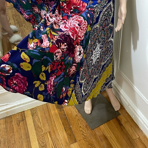 Moulinette Soeurs by anthropology Red and Blue Asymmetrical A-Line Maxi Skirt - Picture 5 of 12